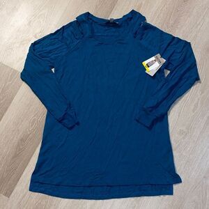 NWT Kenneth Cole Teal Open Sholder Long Sleeve Tunic